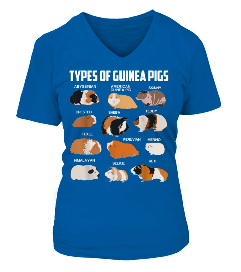 Types Of Guinea Pig V-neck T-Shirt Woman