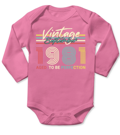 Born September 1981 Vintage Long Sleeve Baby One-Piece