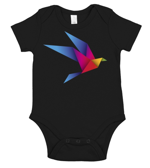 Bird colored origami Short Sleeve Baby One-Piece