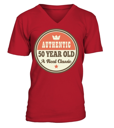 50th Birthday Vintage Crown Funny Men's V-Neck T-shirt