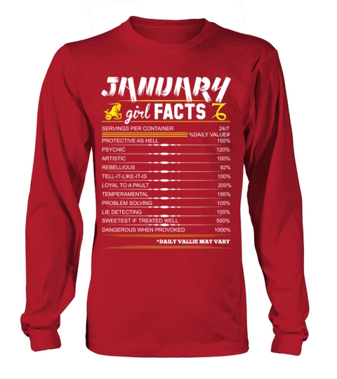 January Girl Facts Capricorn Women's Long Sleeve