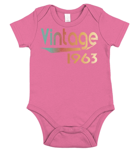 Vintage Style 1963 Short Sleeve Baby One-Piece