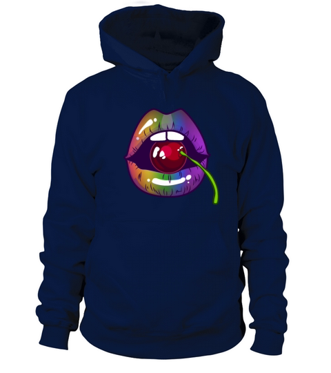 Funny Cool LGBT Cherry Rainbow Kiss Women's Hoodie