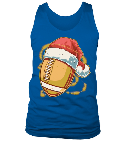 Christmas Football Ball Santa Hat Funny Sport Men's Tank Top