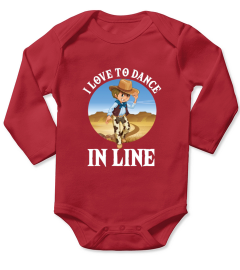 I Love To Dance In Line Country Rodeo Music Gift Long Sleeve Baby One-Piece