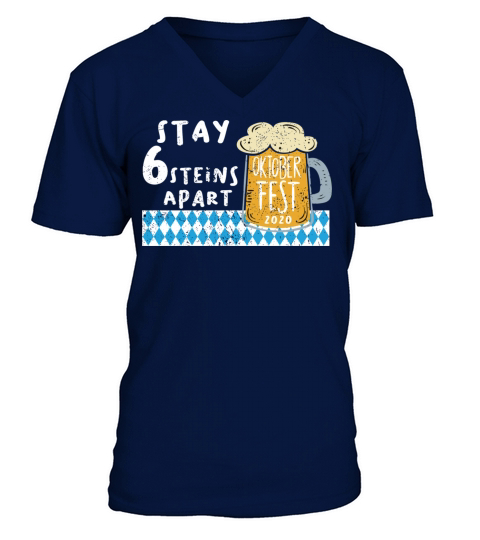 Oktoberfest 2020 Bavarian 6 Stein Apart Beer Octob Men's V-Neck T-shirt