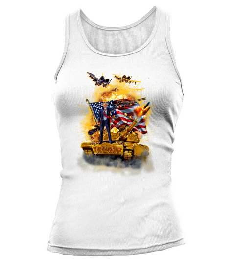 United States President Donald Trump Epic Battle Tank Jet Plane American Flag shirt Tank top Woman
