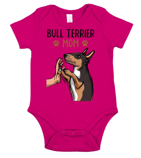 Bull Terrier Dog Mum Mom Mistress Short Sleeve Baby One-Piece