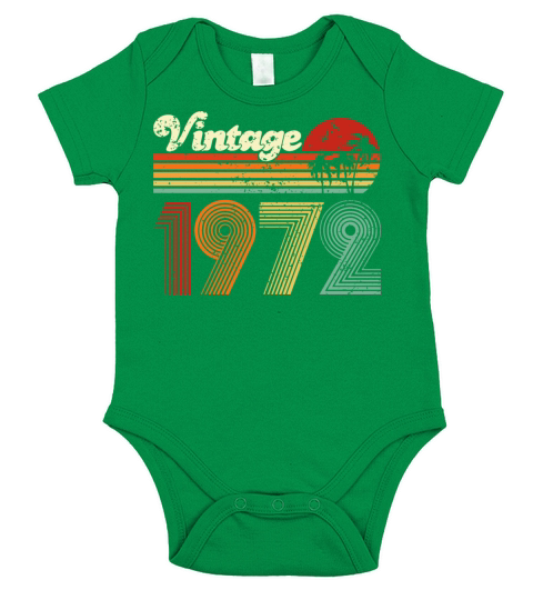 Vintage 1972 50th Birthday Fiftieth Gift men woman Short Sleeve Baby One-Piece