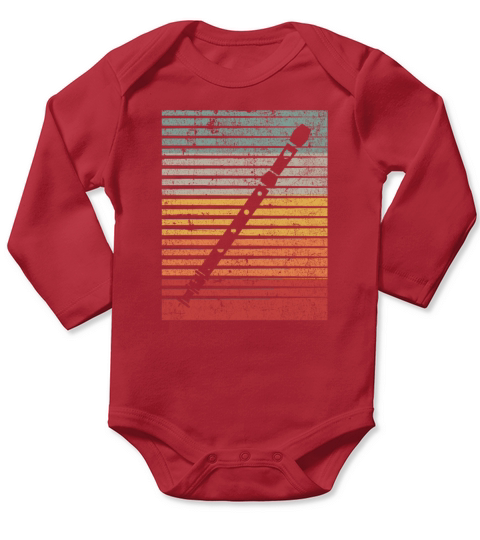 Flute Cane Musician Orchestra Music gift idea Long Sleeve Baby One-Piece