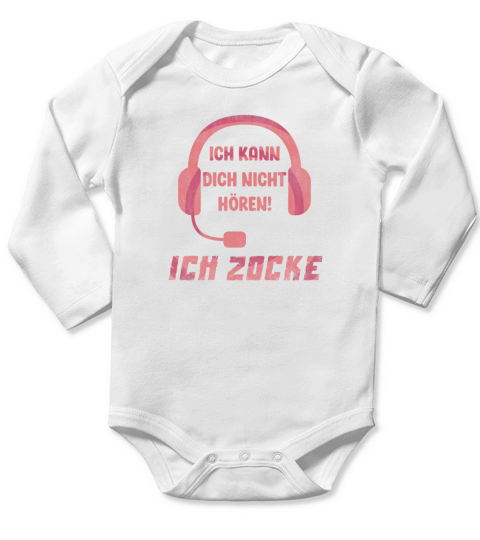 Gamer Gaming Headset Gift Slogan Long Sleeve Baby One-Piece