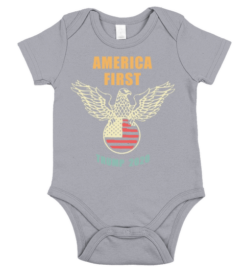 Trump 2020 America First eagle nazi vintage Short Sleeve Baby One-Piece