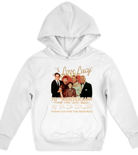 Official I Love Lucy 70th anniversary 1951 2021 thank you for the memories signatures Kids Hoodie
