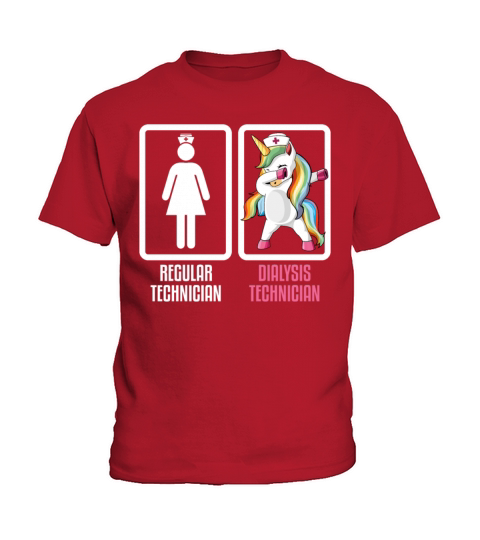 Regular Technician Vs Dabbing Unicorn Dialysis Kids T-Shirt