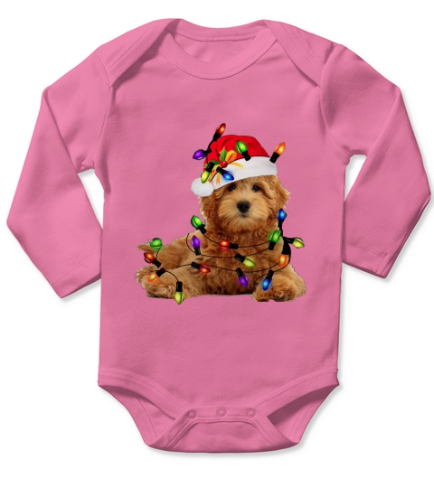 Official Goldendoodle Christmas Santa Funny Dog Lover Gift shirt Long Sleeve Baby One-Piece