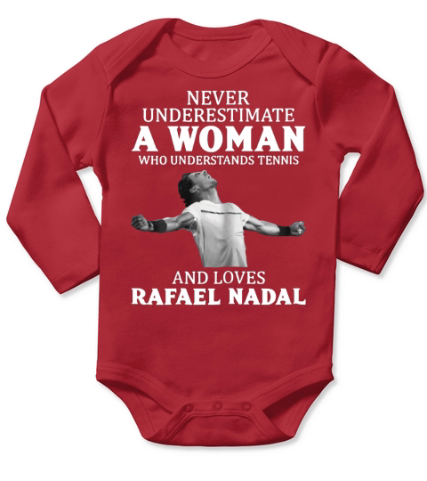 Never Underestimate A Woman Who Understands Tennis And Love Rafael Nadal shirt - Coffee Mug (colored) Long Sleeve Baby One-Piece