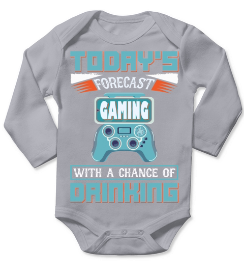 Todays Forecast Gaming with a chance of Drinking Long Sleeve Baby One-Piece