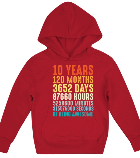 10 Years Old Birthday Gift Kids Hoodie