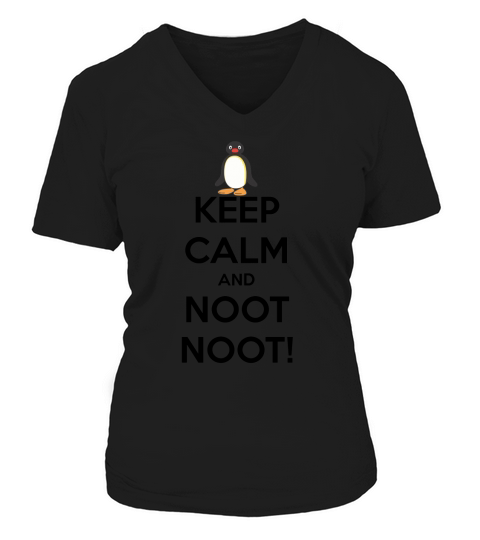 Pingu Keep Calm and Noot Noot V-neck T-Shirt Woman