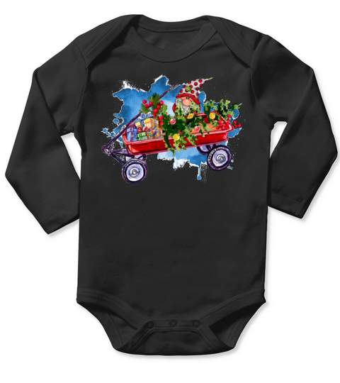 Christmas Charming Wagon Long Sleeve Baby One-Piece