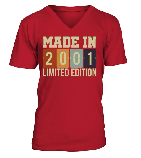 Made In 2001 Limited Edition Birthday T-Shirt Men's V-Neck T-shirt
