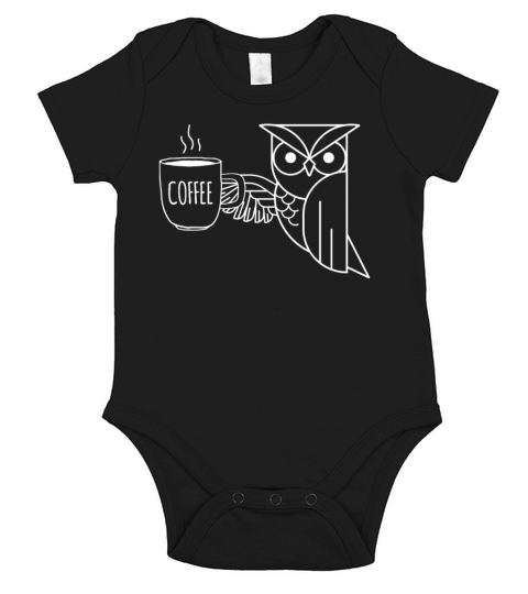 Minimalistic Owl Coffee Short Sleeve Baby One-Piece