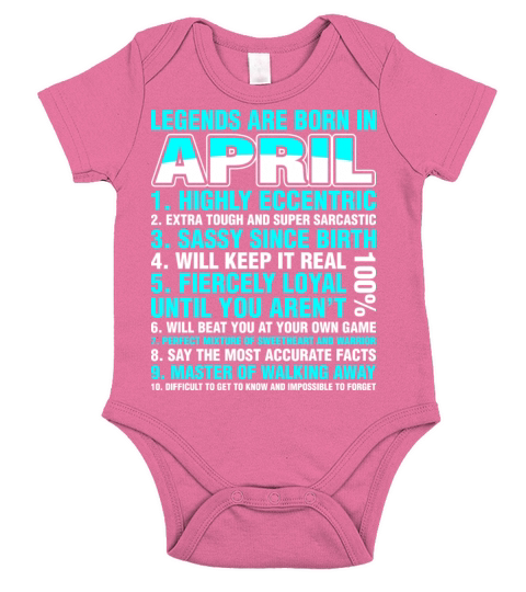 Legends Are Born In April Short Sleeve Baby One-Piece