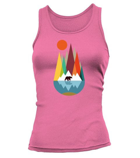 Bear summer colorful shapes nature sun cheerful ab Women's Tank Top