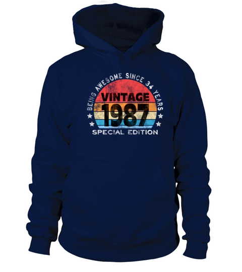 34th Birthday 1987 Awesome Vintage Special Edition Women's Hoodie