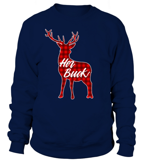 Her Buck Vintage Matching Couples Christmas Pajama Women's Sweatshirt