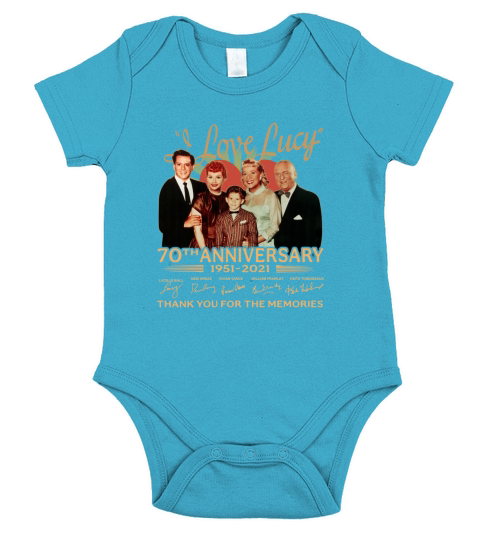 Official I Love Lucy 70th anniversary 1951 2021 thank you for the memories signatures Short Sleeve Baby One-Piece
