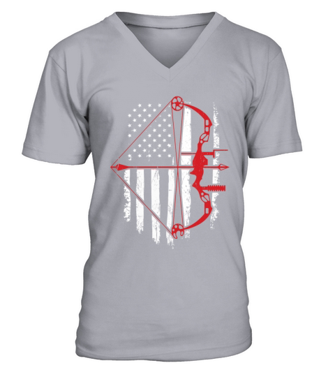 BowHunter Distressed American Flag Men's V-Neck T-shirt