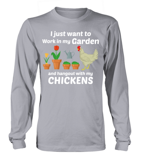 Gardening Garden Gardener Chicken Funny Gift Men's Long Sleeve