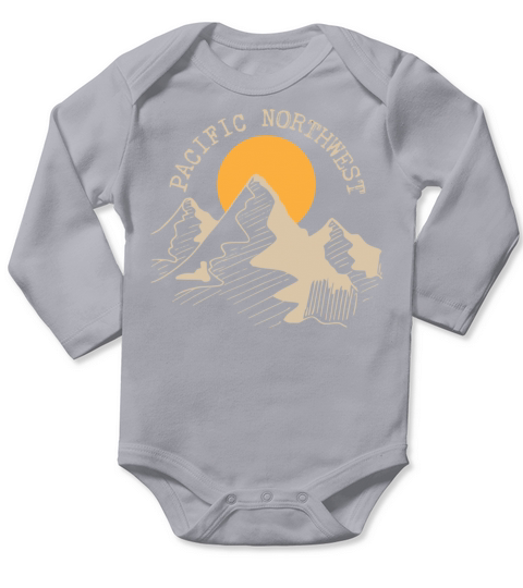 Pnw Pacific Northwest North West Mountain Long Sleeve Baby One-Piece