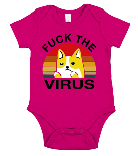 Fuck the Virus Gift Gift Idea T-Shirt Cat Cats Short Sleeve Baby One-Piece
