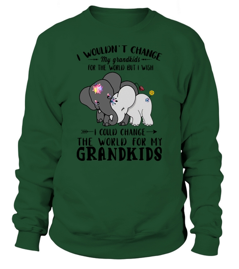 Elephant I Could Change World For My Grandkids Sweatshirt Unisex