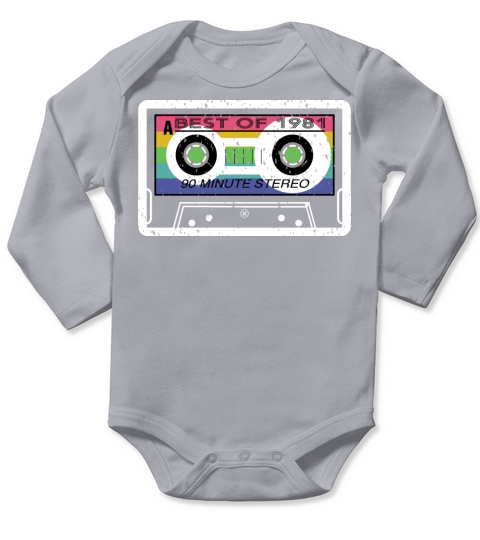 40th Birthday Gift 1981 Cassette Long Sleeve Baby One-Piece