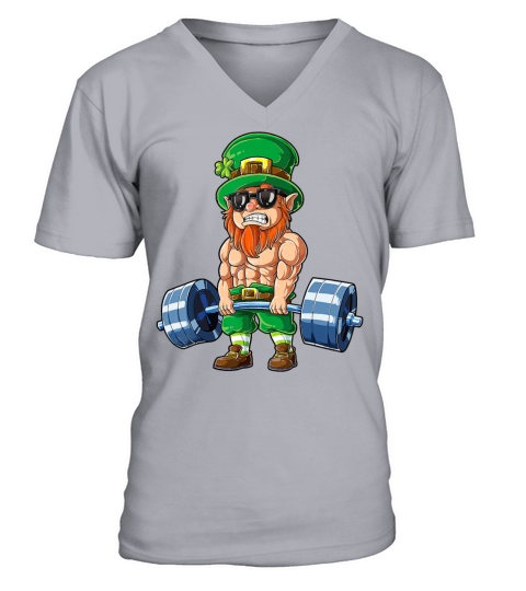 Leprechaun St Patricks Day Weightlifting Deadlift Men's V-Neck T-shirt