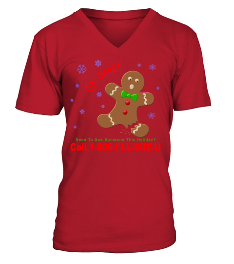 Gingerbreadman Lawsuit Men's V-Neck T-shirt