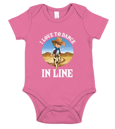 I Love To Dance In Line Country Rodeo Music Gift Short Sleeve Baby One-Piece