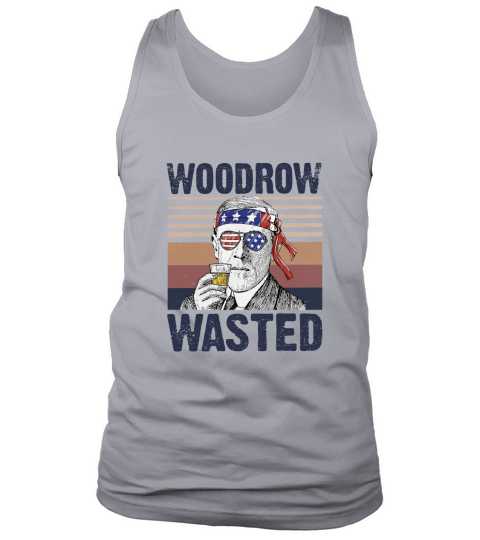 Vintage Woodrow Wasted Wine American Flag 4th Of July Tank Top Unisex