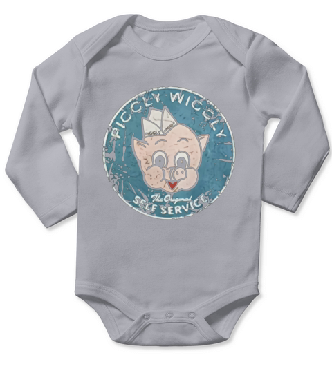 Piggly Wiggly Vintage The Original Self Service Classic Long Sleeve Baby One-Piece