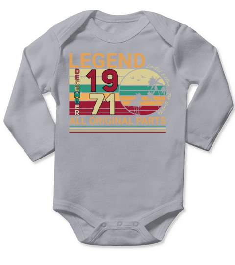 Original December 1971 Palms Retro Long Sleeve Baby One-Piece