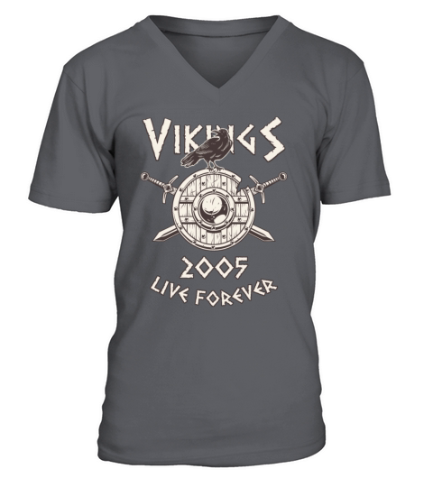 Vikings Live Forever 2005 Norse Birthday Men's V-Neck T-shirt