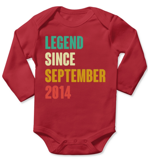 September 2014 8th Birthday 8 Years Old Bday Gift Long Sleeve Baby One-Piece