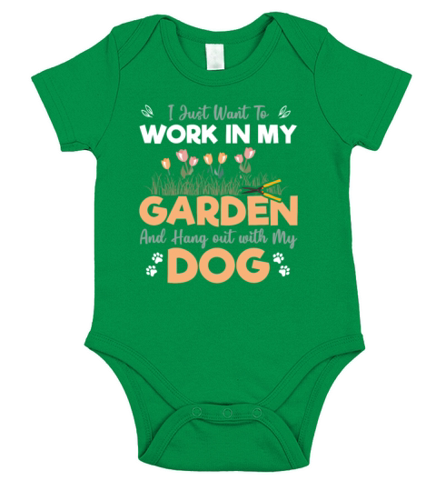 Just Work In Garden And Hang Out With Dog Plants G Short Sleeve Baby One-Piece