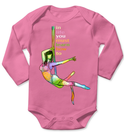 Aerial Yoga Fitness Quote Meditation Long Sleeve Baby One-Piece