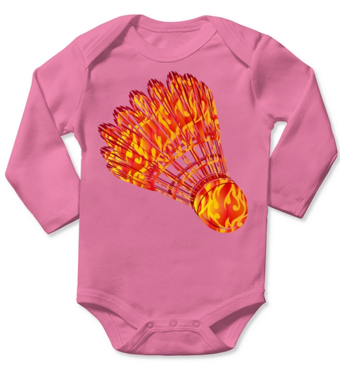 Badminton shuttlecock fire drawing Long Sleeve Baby One-Piece
