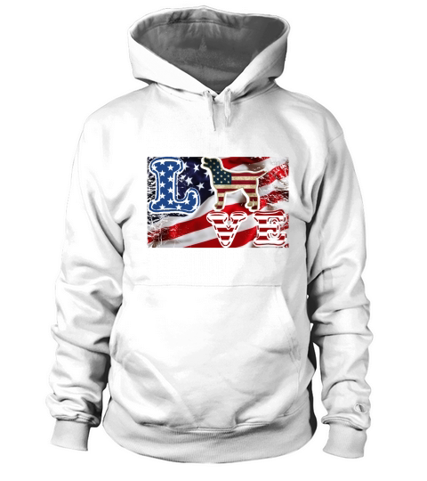 American flag Dog Love Women's Hoodie