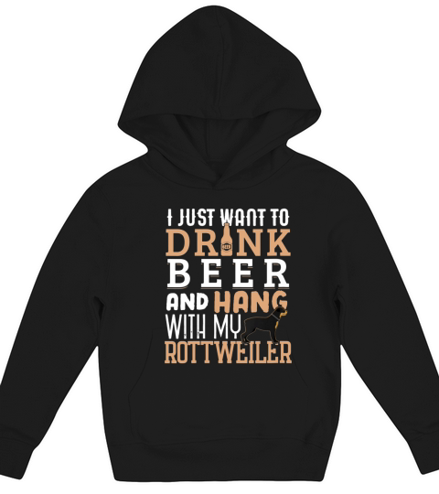 Rottweiler Dad Funny Fathers Day Rottie Dog Beer Kids Hoodie